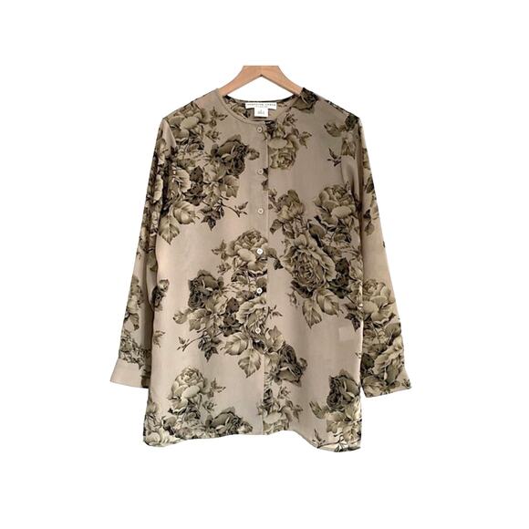 Josephine Chaus Semi-Sheer Floral Print Blouse Size 6 - Picture 1 of 11